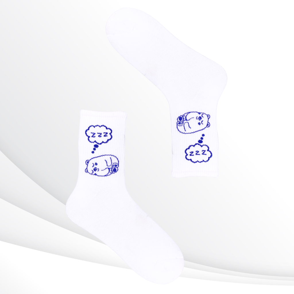 Adorable Cartoon Bear Sleeping Crew Socks