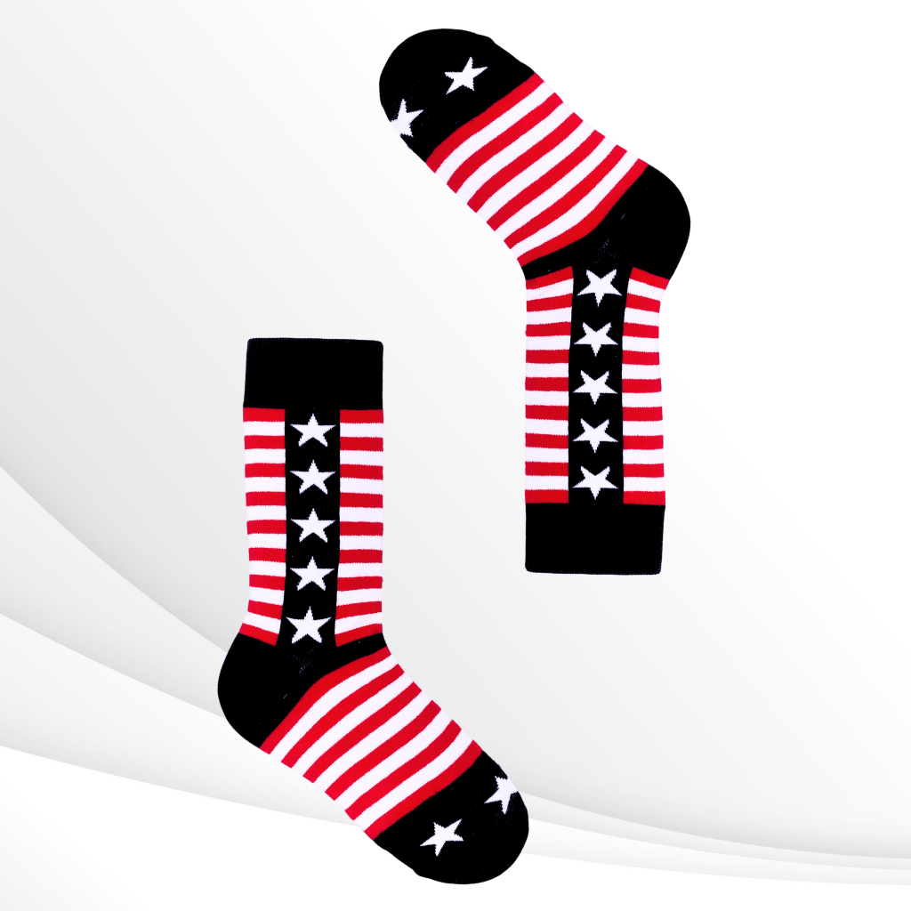 July Stars & Ankle Stripes Socks