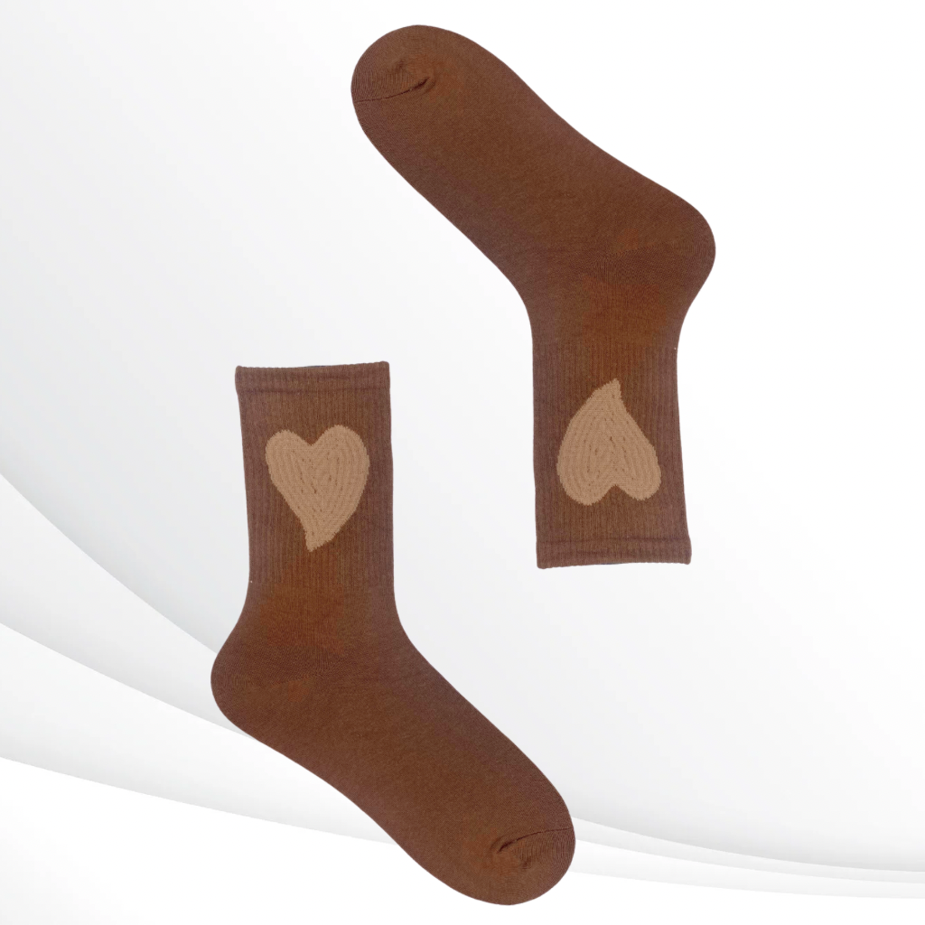 Knitted Heart- Heart Knit Cozy Socks
