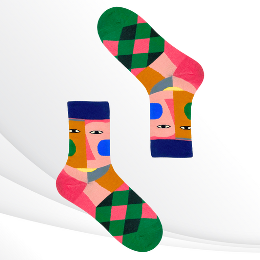 Abstract Picasso Cubism Face Socks