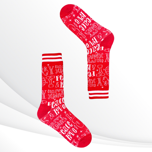 Love Peace Joy Merry Christmas Socks