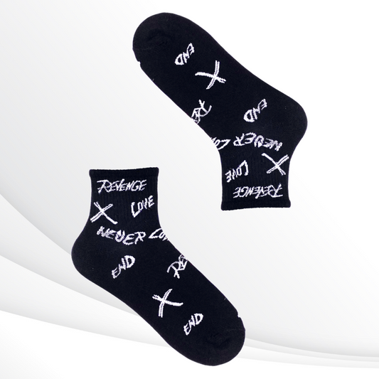 Handwriting Ankle Crew Socks