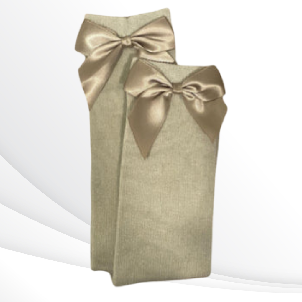 Mid High With Silk Bows- Silk Bow Mid High Socks for Toddlers and Kids