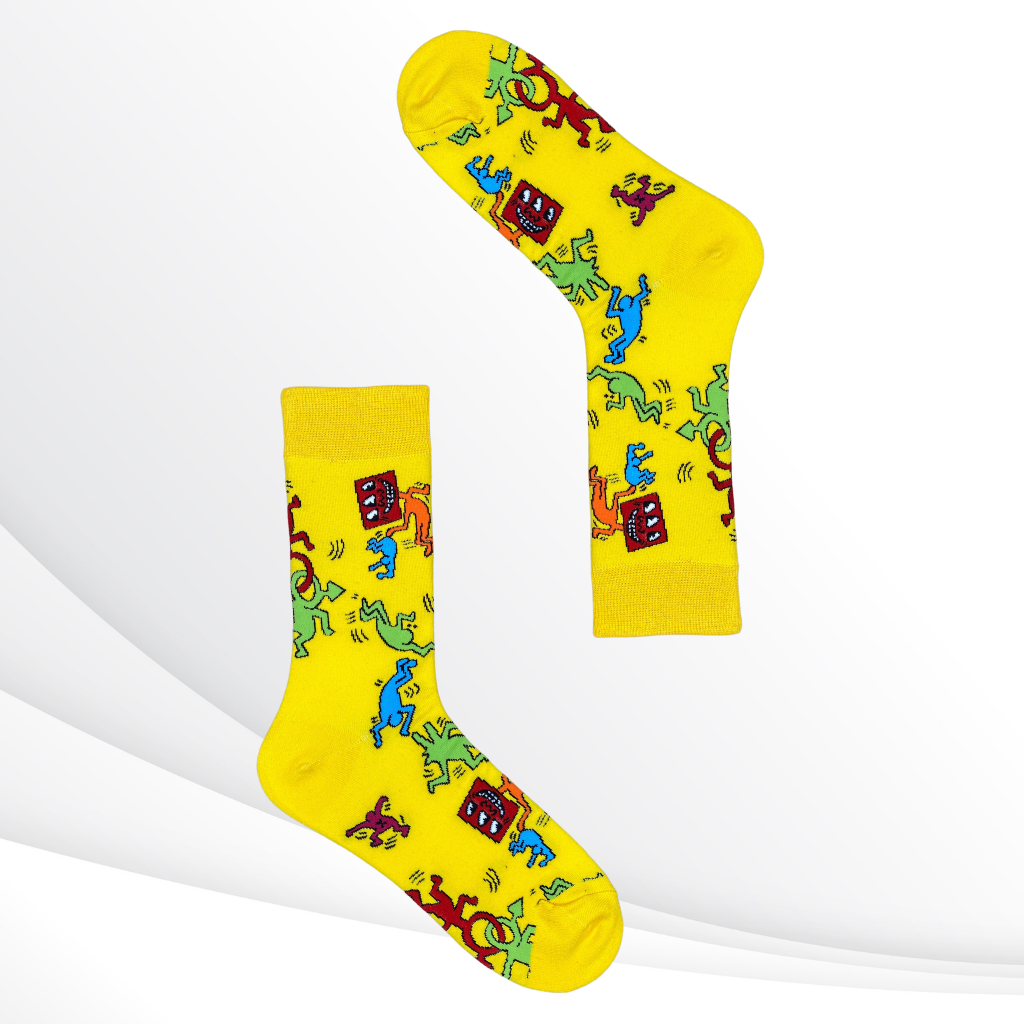 Haring Graffiti - Colorful Graffiti Socks