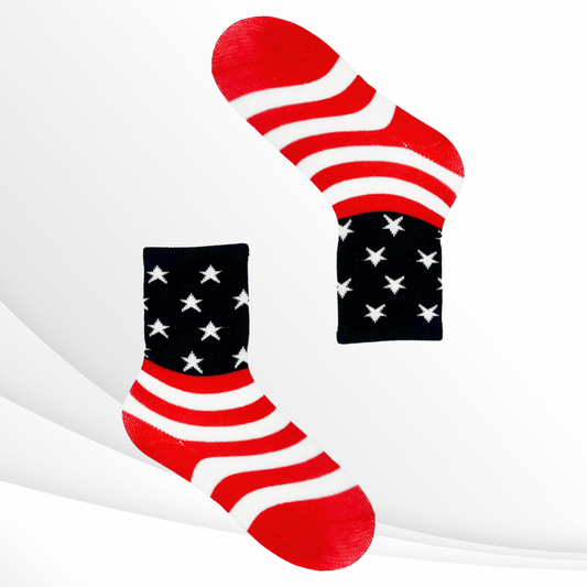 Stripes and Stars - 4th of July Kids' Socks - Stars and Stripes Pattern